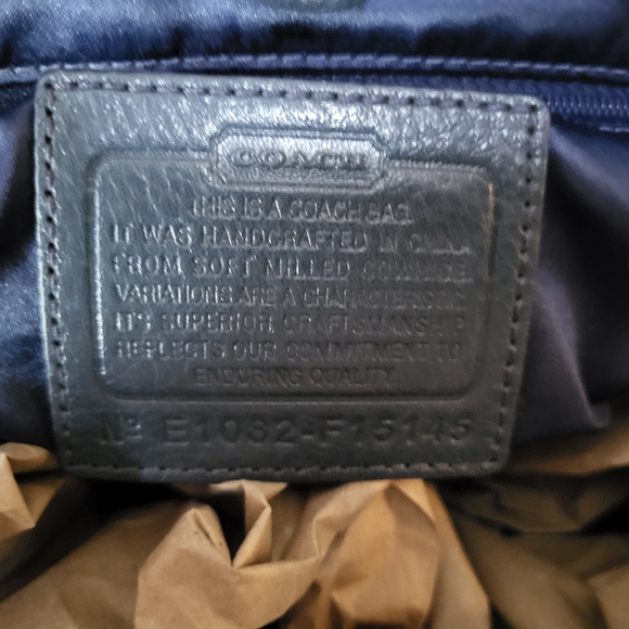 Coach Laura Spectator Violet/Navy/Plum Pebbled Leather purse - Picture 12 of 12